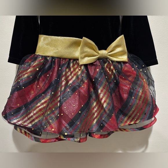 Bonnie Jean Christmas Winter Plaid Metallic Hipster Dress - Picture 2 of 10